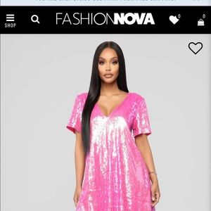 Fashion Nova Pink Sequin Mini